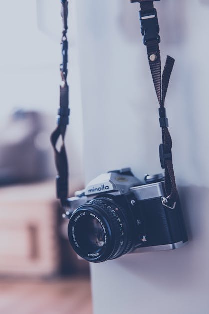 Gray and Black Minolta Camera in Tilt Shift Lens Photography