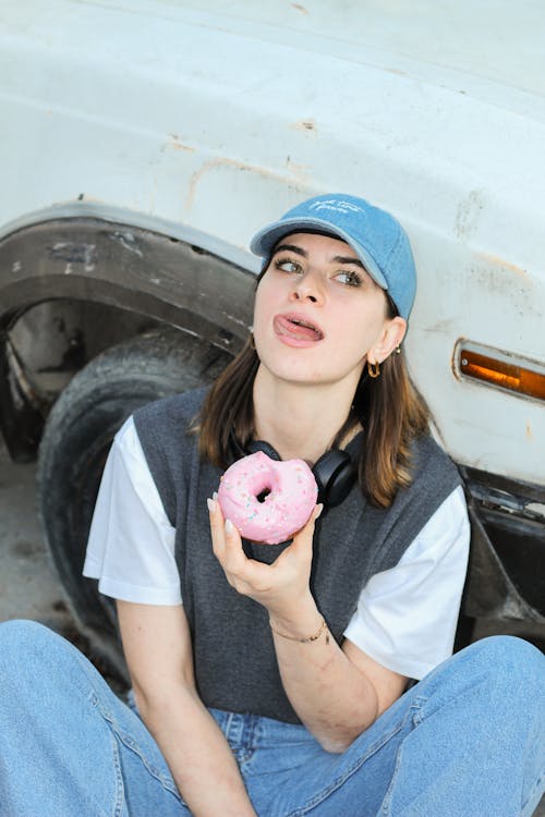 Sitting Woman with Donut