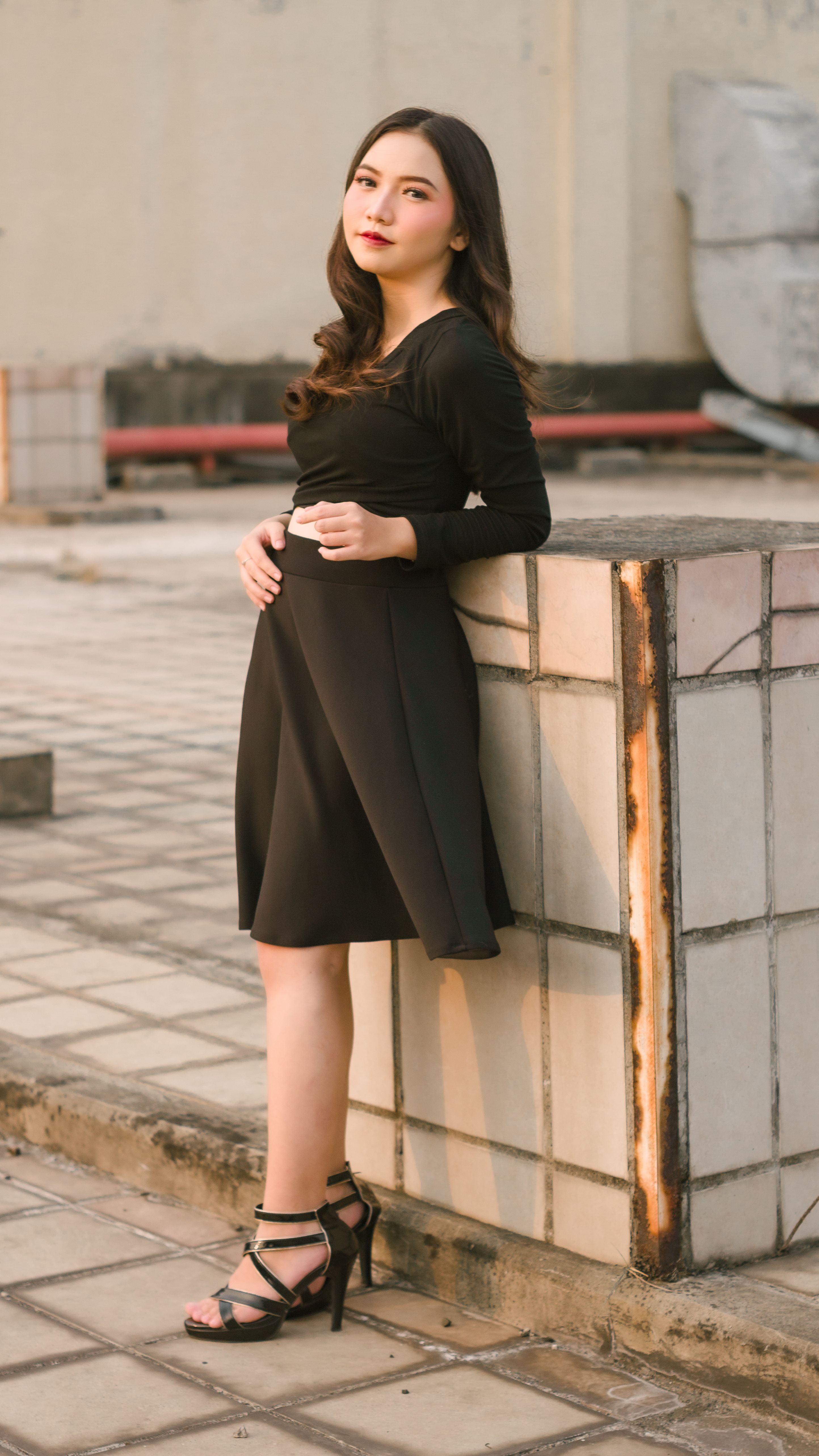 brown dress with black heels Brisa Dress Black / M