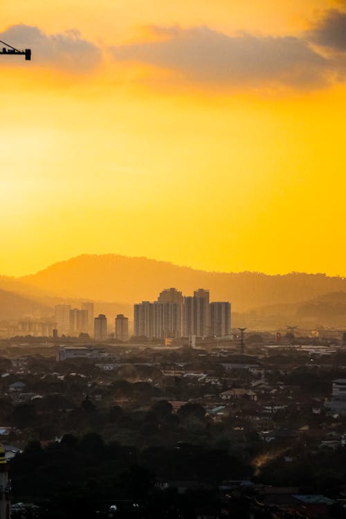 คลังภาพถ่ายฟรี ของ พระอาทิตย์ตกที่สวยงาม, ภูมิทัศน์ที่สวยงาม, อาคารอพาร์ตเมนต์