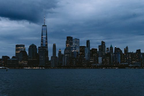 Free Skyline of New York City at Dusk  Stock Photo