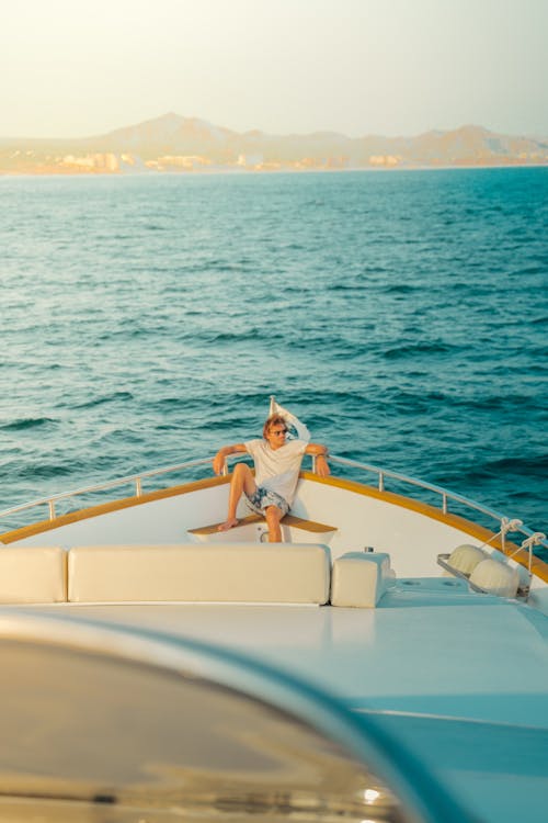 Man Relaxing on a Boat Deck
