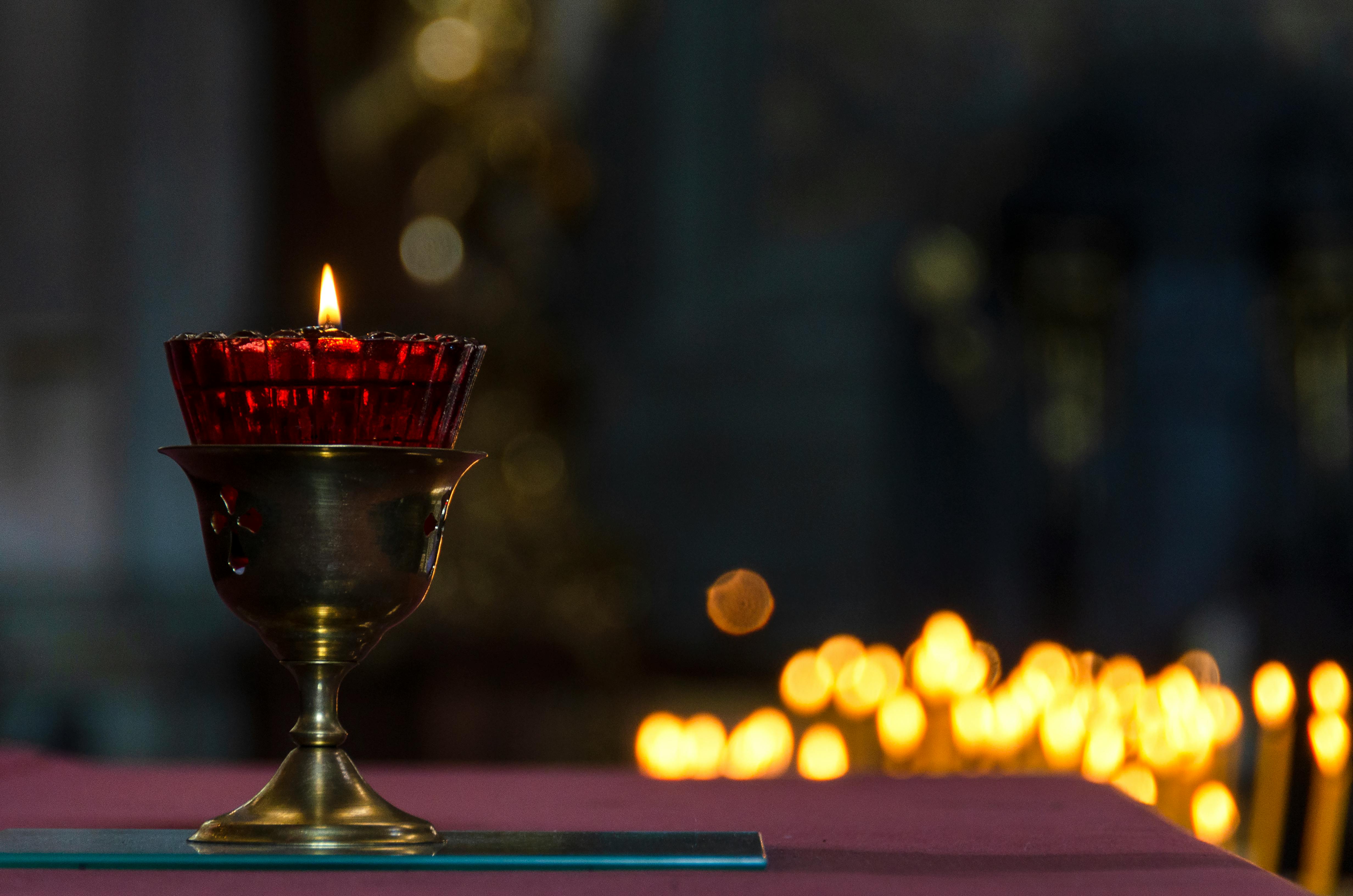 Candle Burning in Chalice · Free Stock Photo