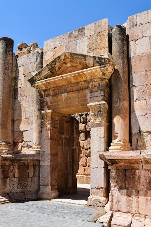 Doorway of Southern Theater in Archaeological Site of Jerash