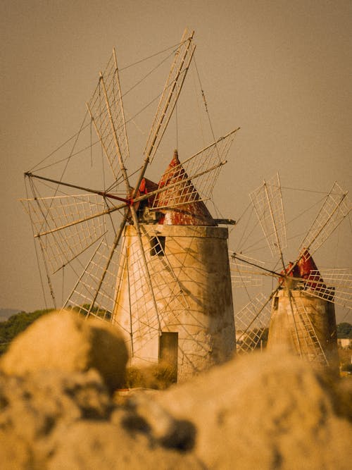 Windmills in Village