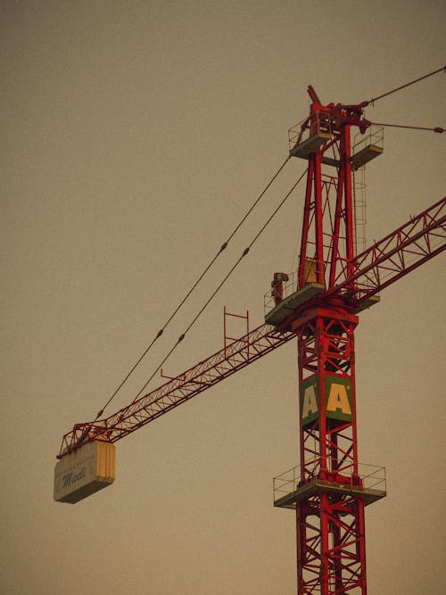 Clear Sky over Construction Crane