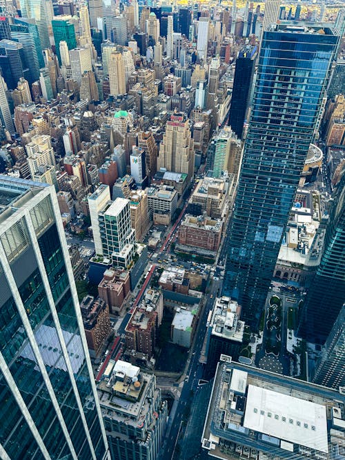 Aerial View of Skyscrapers in New York City, New York, USA