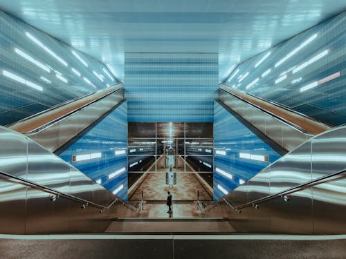 Modern Metro Station in Hamburg 