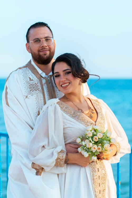 Portrait of Newlyweds in Traditional Clothing