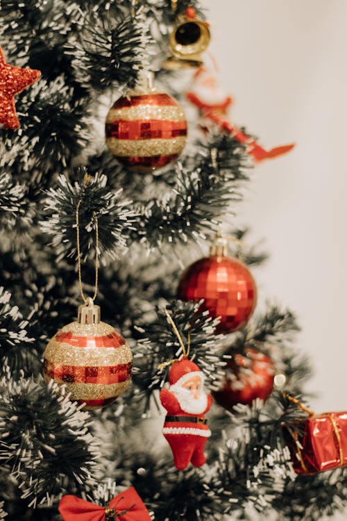 Close up of Christmas Balls on Christmas Tree