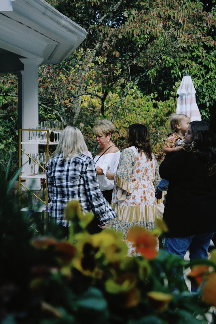 Group Of Women At A Garden Party