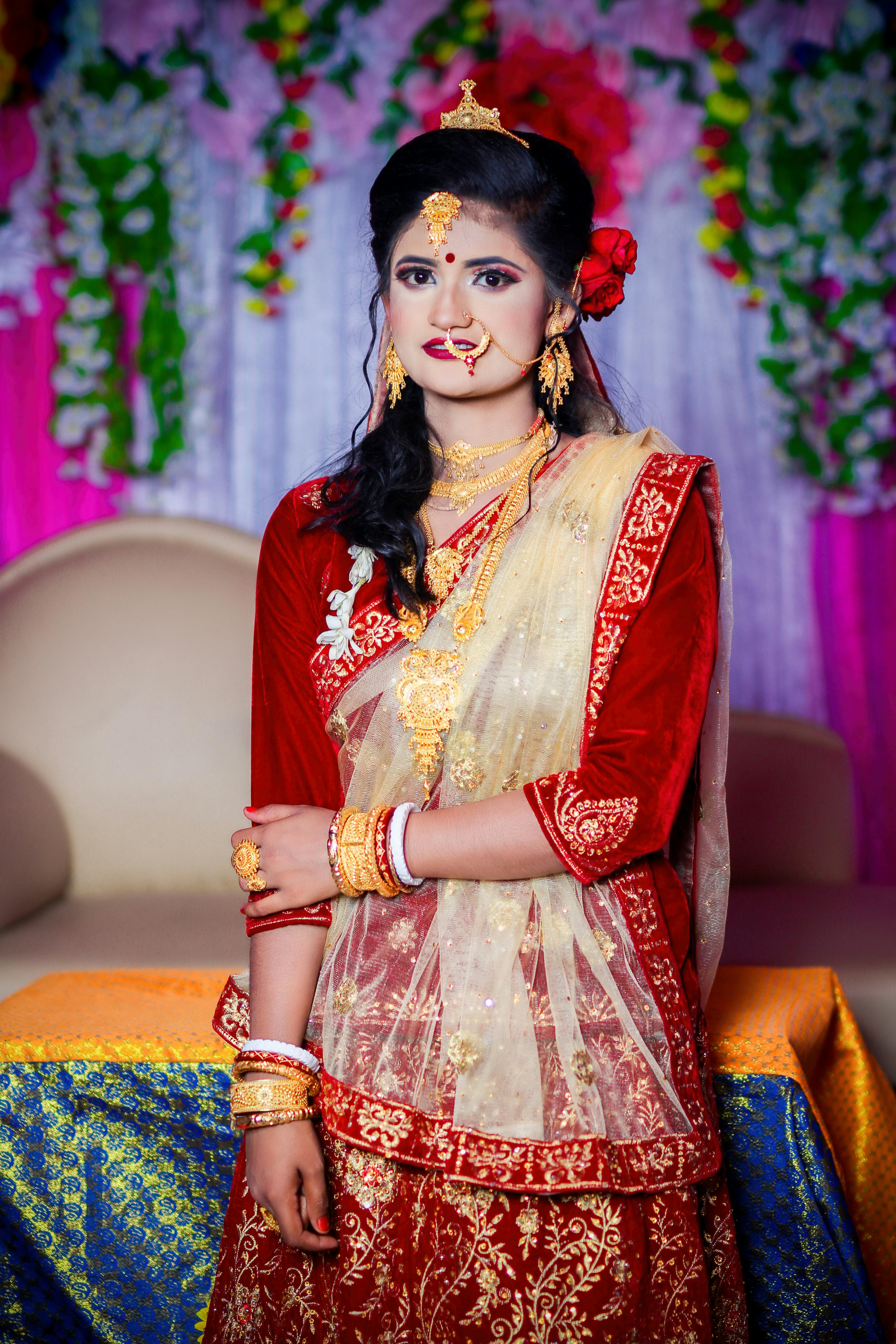 Beautiful Indian Bride Wearing White Bridal Stock Photo 1200442858 |  Shutterstock