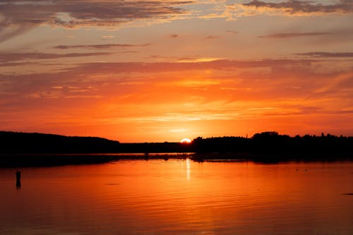 Outline of the Lake Shore in the Light of the Setting Sun