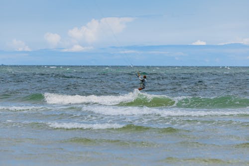 Kitesurfer on Sea Shore