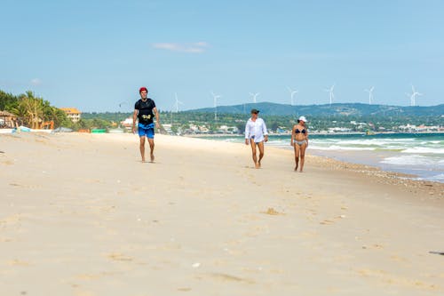 걷고 있는, 모래, 바다의 무료 스톡 사진