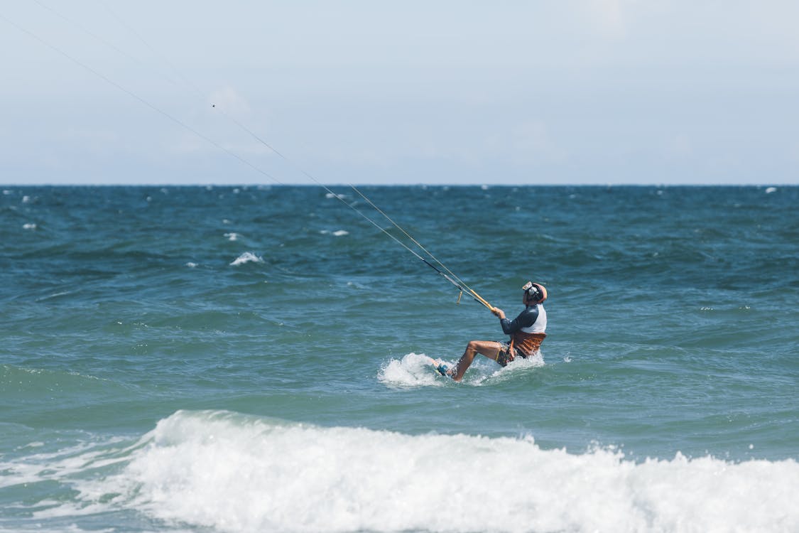 คลังภาพถ่ายฟรี ของ kitesurfer, การผจญภัย, คลื่น