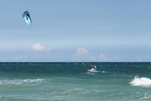 Kitesurfer on Sea Shore