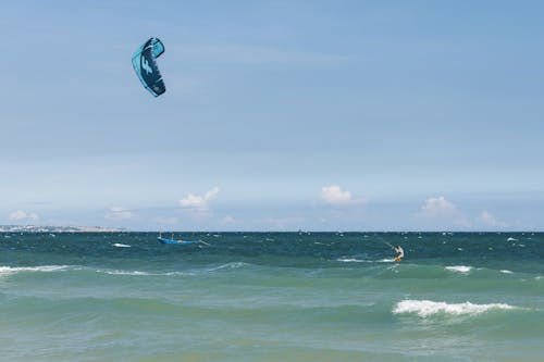 Kitesurfer on Sea Shore