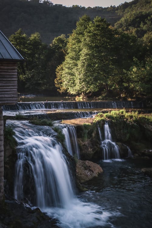 Waterfalls and Forest behind