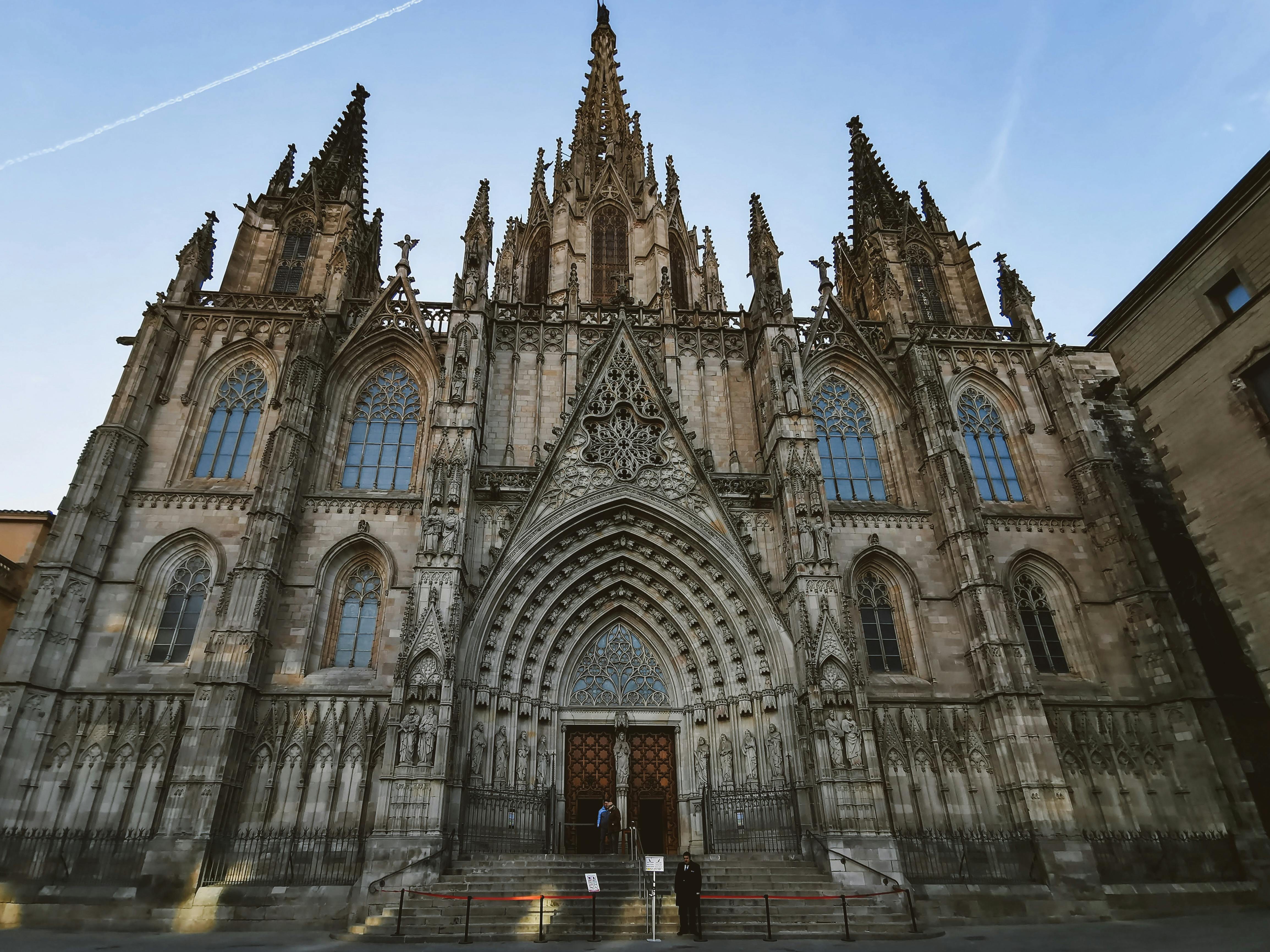 facade of the barcelona cathedral barcelona spain