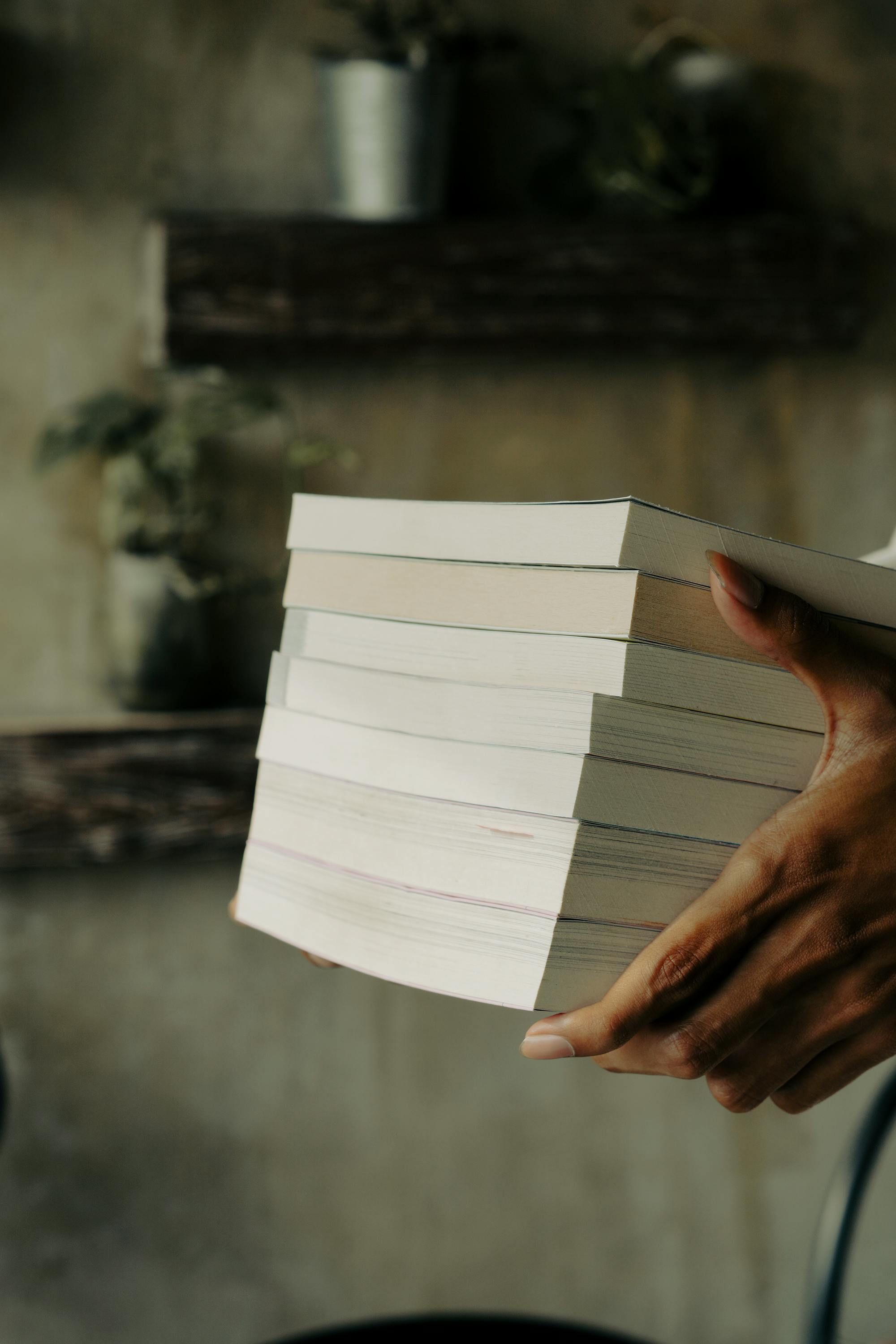 woman holding books