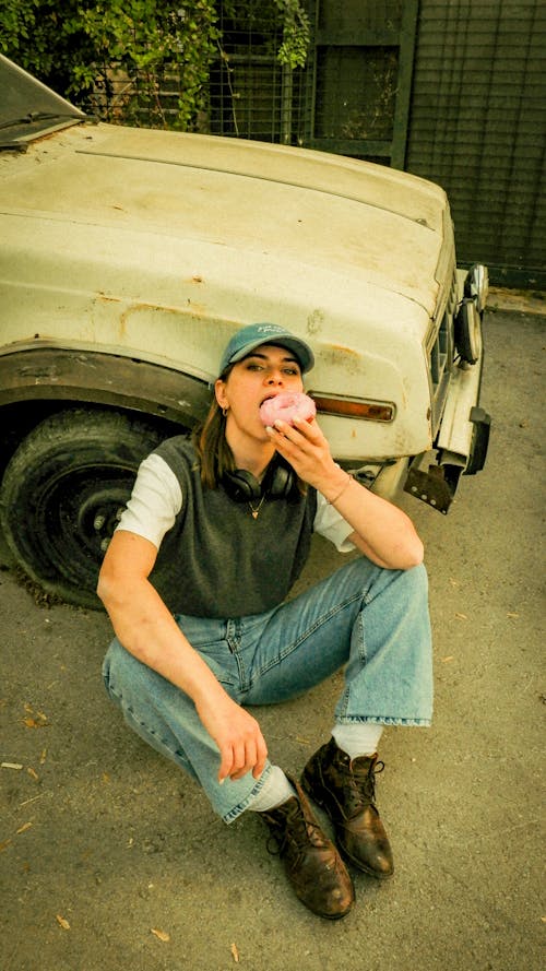 Woman Eating Donut