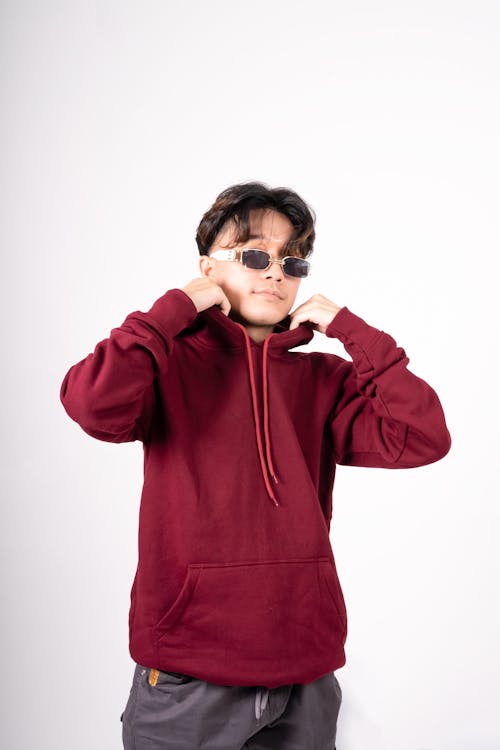 Man in a Maroon Hoodie 