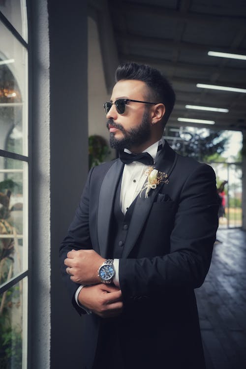 Groom in Black Suit