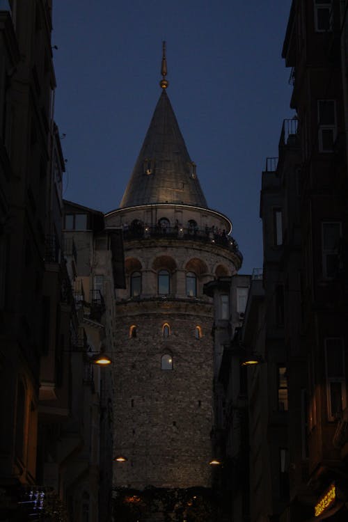 Galata Tower in Istanbul at Dusk 