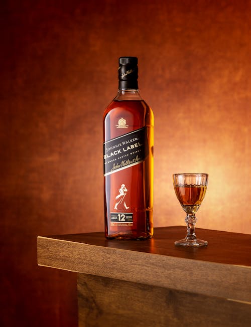 Bottle and Glass of Johnnie Walker