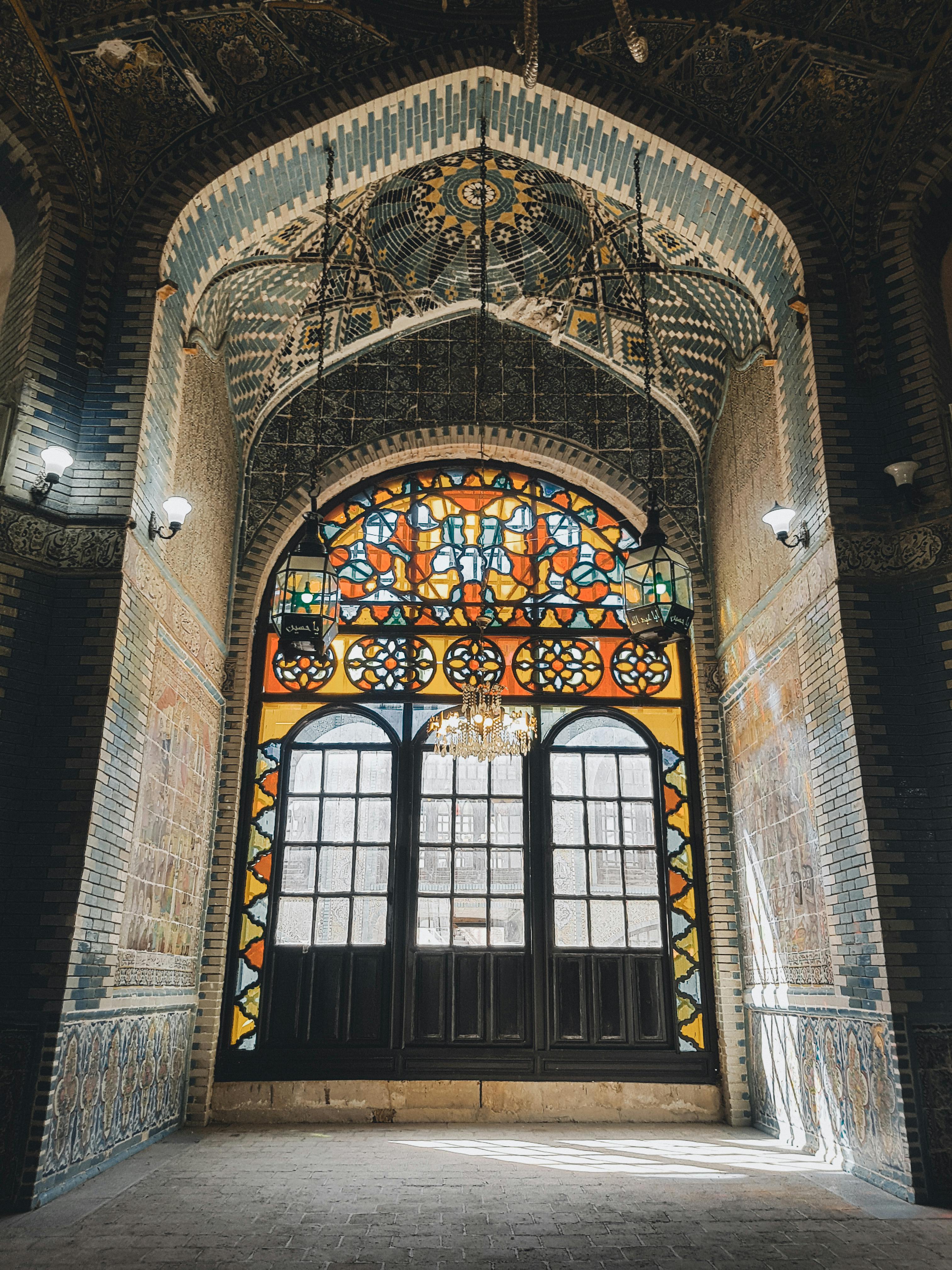 stained glass window in tekiye moaven al molk