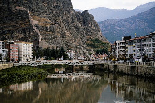강, 건물, 다리의 무료 스톡 사진