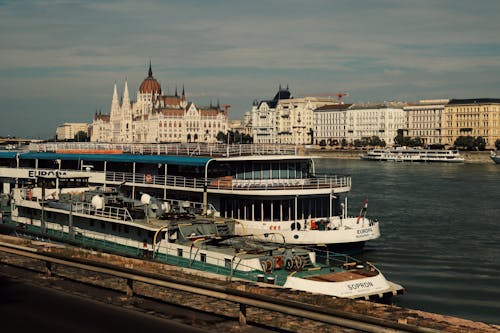 Ferries on Danube in Budapest