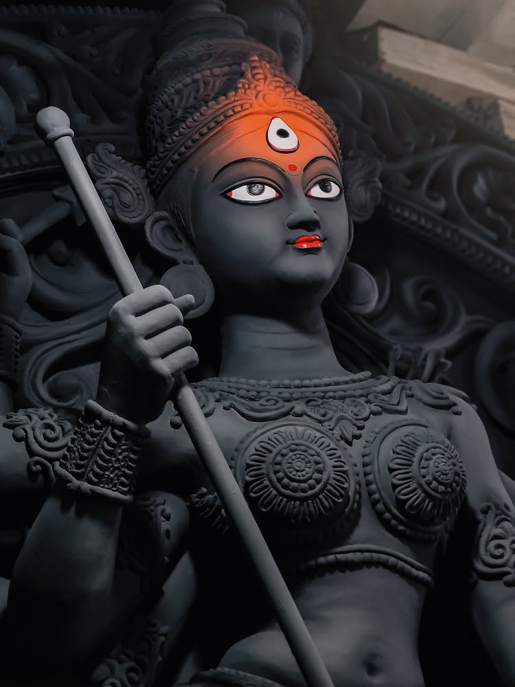 Close-up Of Traditional Durga Goddess Statue