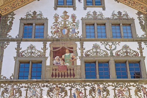 Drawing and Ornate on House Facade