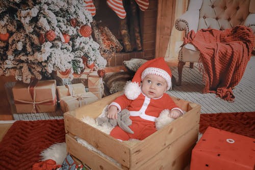 Imagine de stoc gratuită din bebeluș, moș crăciun