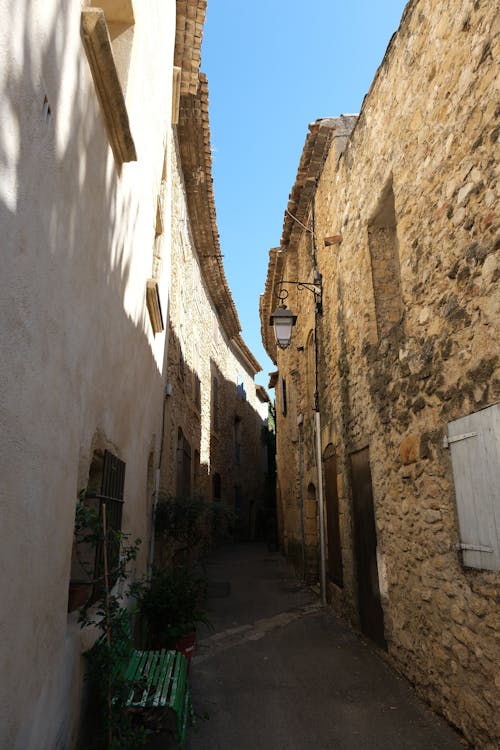 Narrow Alley with Old Stone Houses