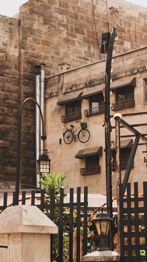 Bicycle at Wall of Old House in Gaziantep, Turkey