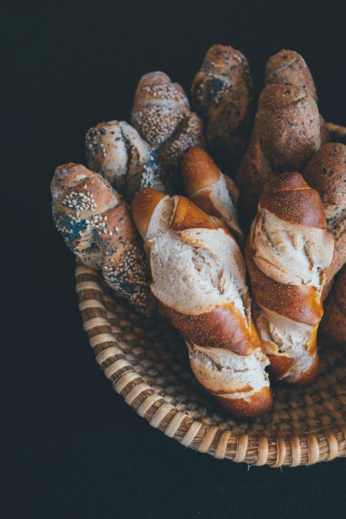 Free stock photo of baguette, baked goods, basket