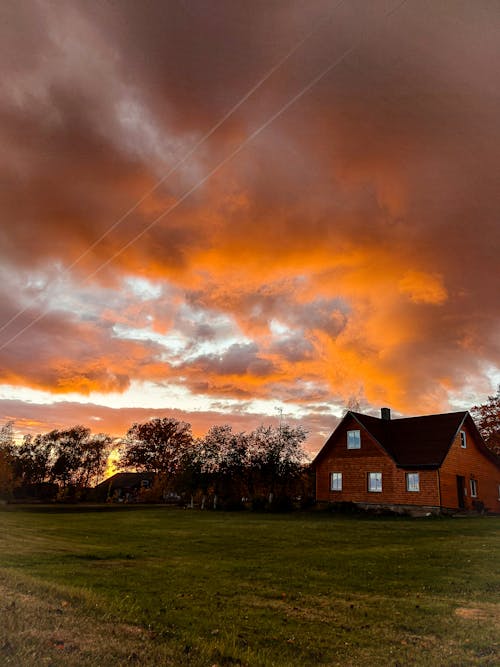 Ingyenes stockfotó farm, függőleges lövés, hajnal témában