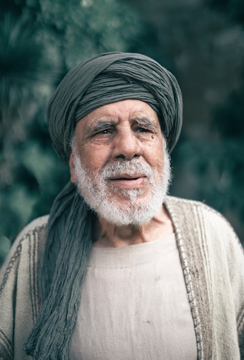 Portrait of Elderly Man in Turban
