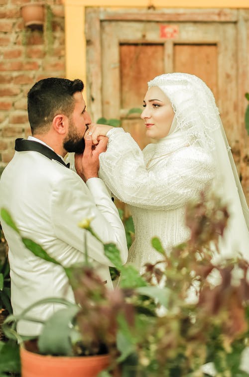 Newlyweds Standing Together