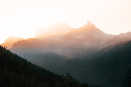 山岳, 日の出, 日光の無料の写真素材