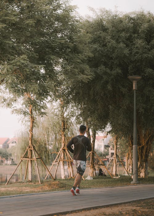 Man Jogging at Park