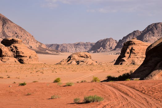 Explore the breathtaking views and unique rock formations of Wadi Rum Desert, Jordan, showcasing natural beauty.