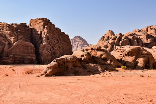 Rock Formations in Sandy Desert