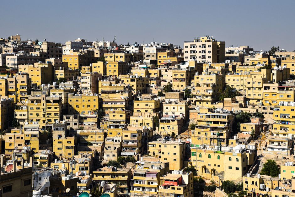 Lively common area of a highly-rated hostel in Amman, Jordan