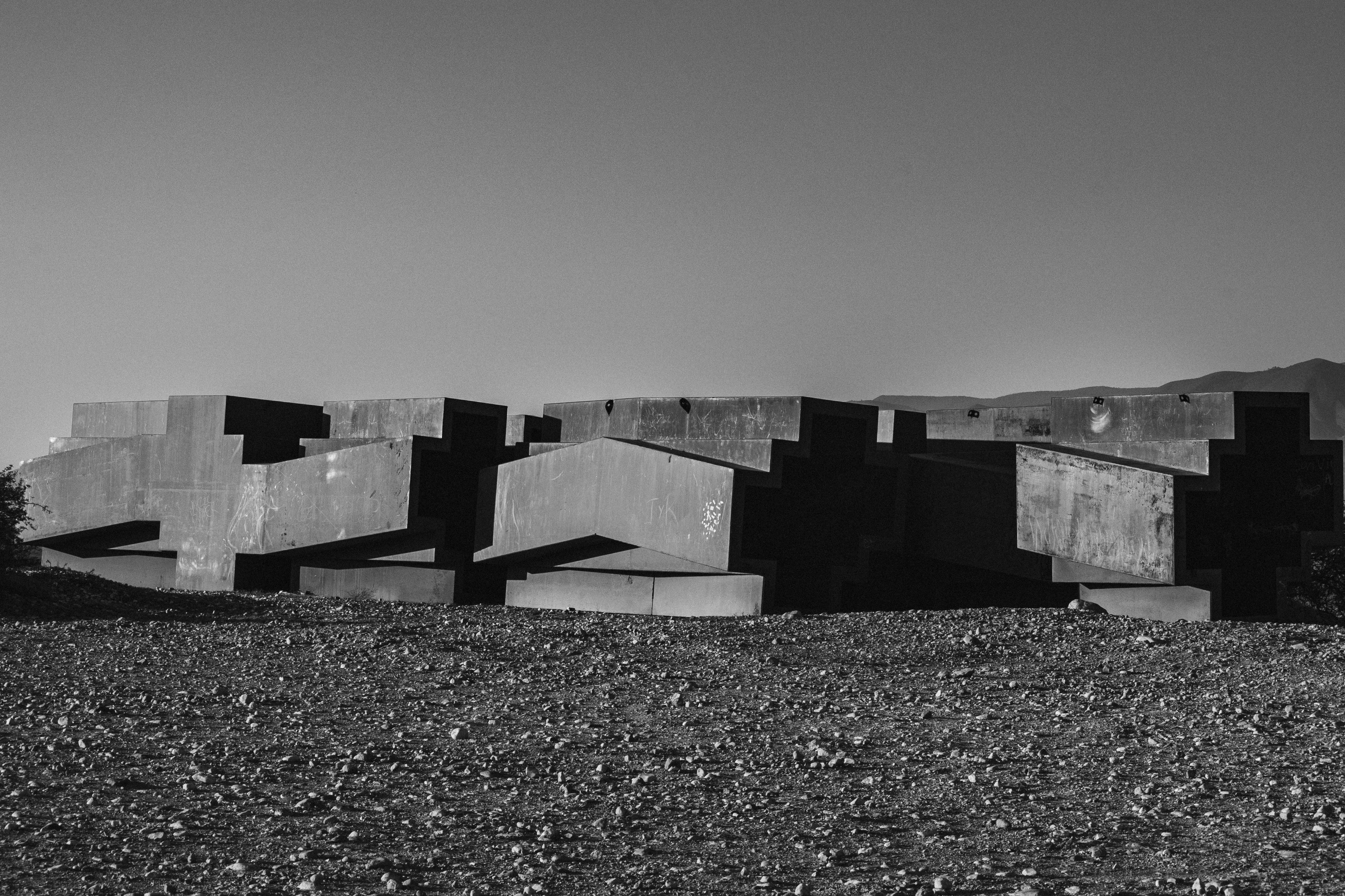 Cement Blocks in Black and White · Free Stock Photo
