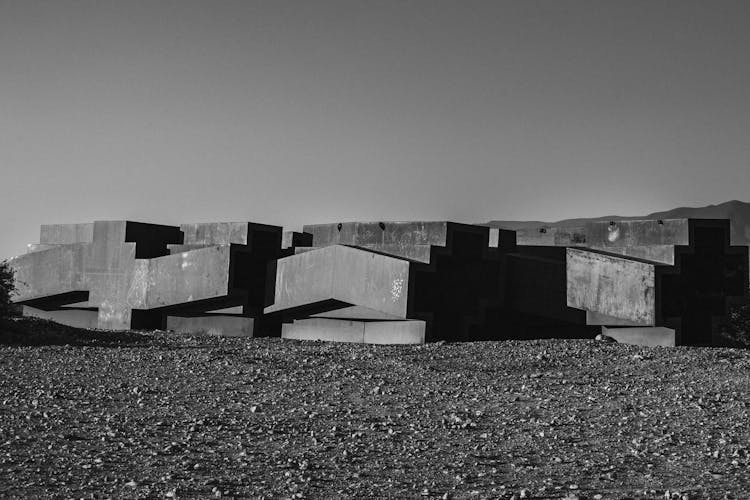 Cement Blocks In Black And White