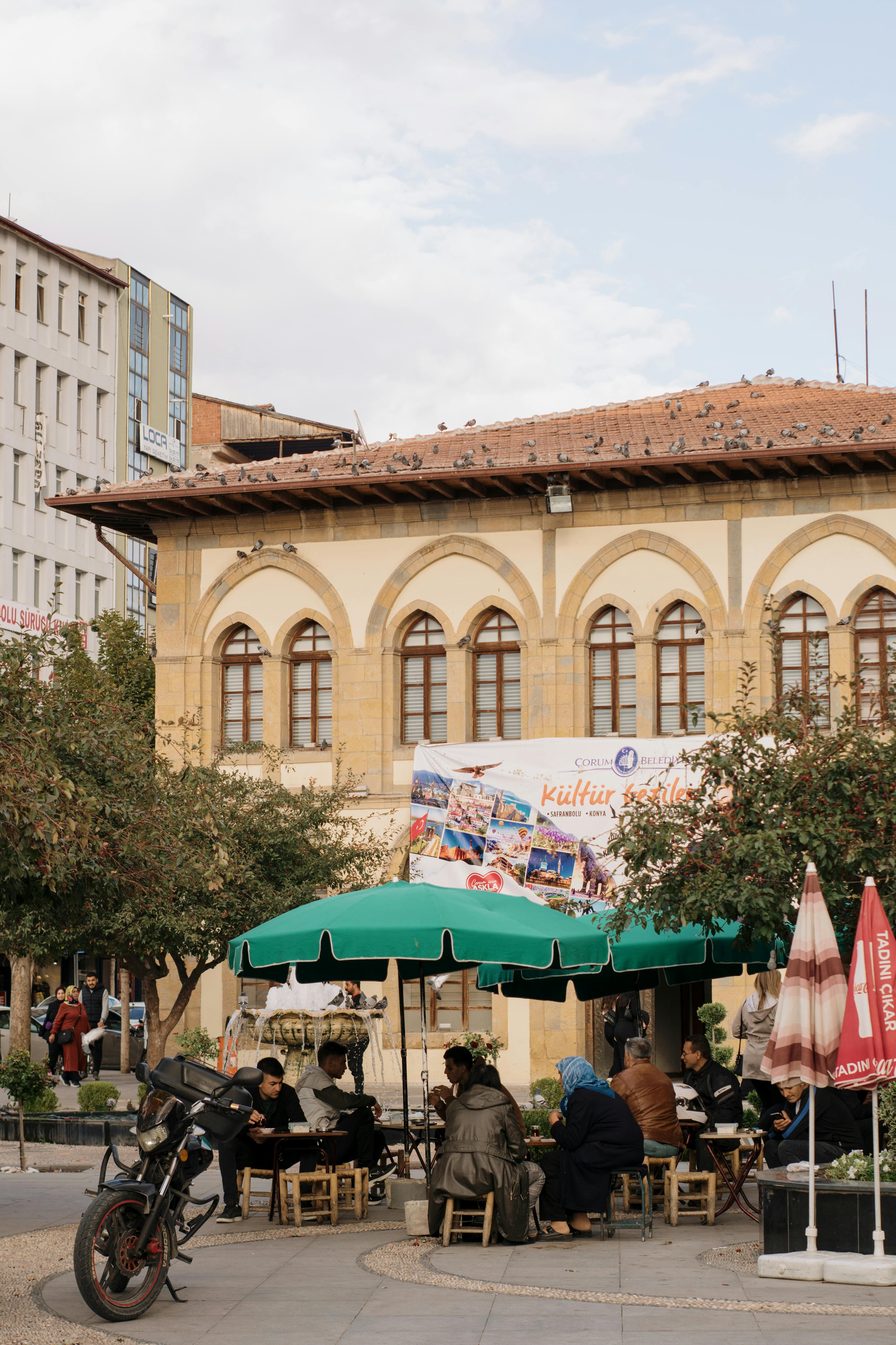 People Sitting on Square in Corum in Turkey Free Stock Photo